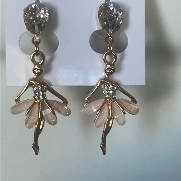 Elegant Gold and Silver Fairy Earrings - Picture 2 of 4